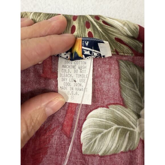 Vtg 90s Pacific Legends Hawaii Womens Red‎ Hibiscus Floral Top Pants Set Coastal - Picture 5 of 16